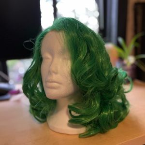 Curly Green Festival Wig